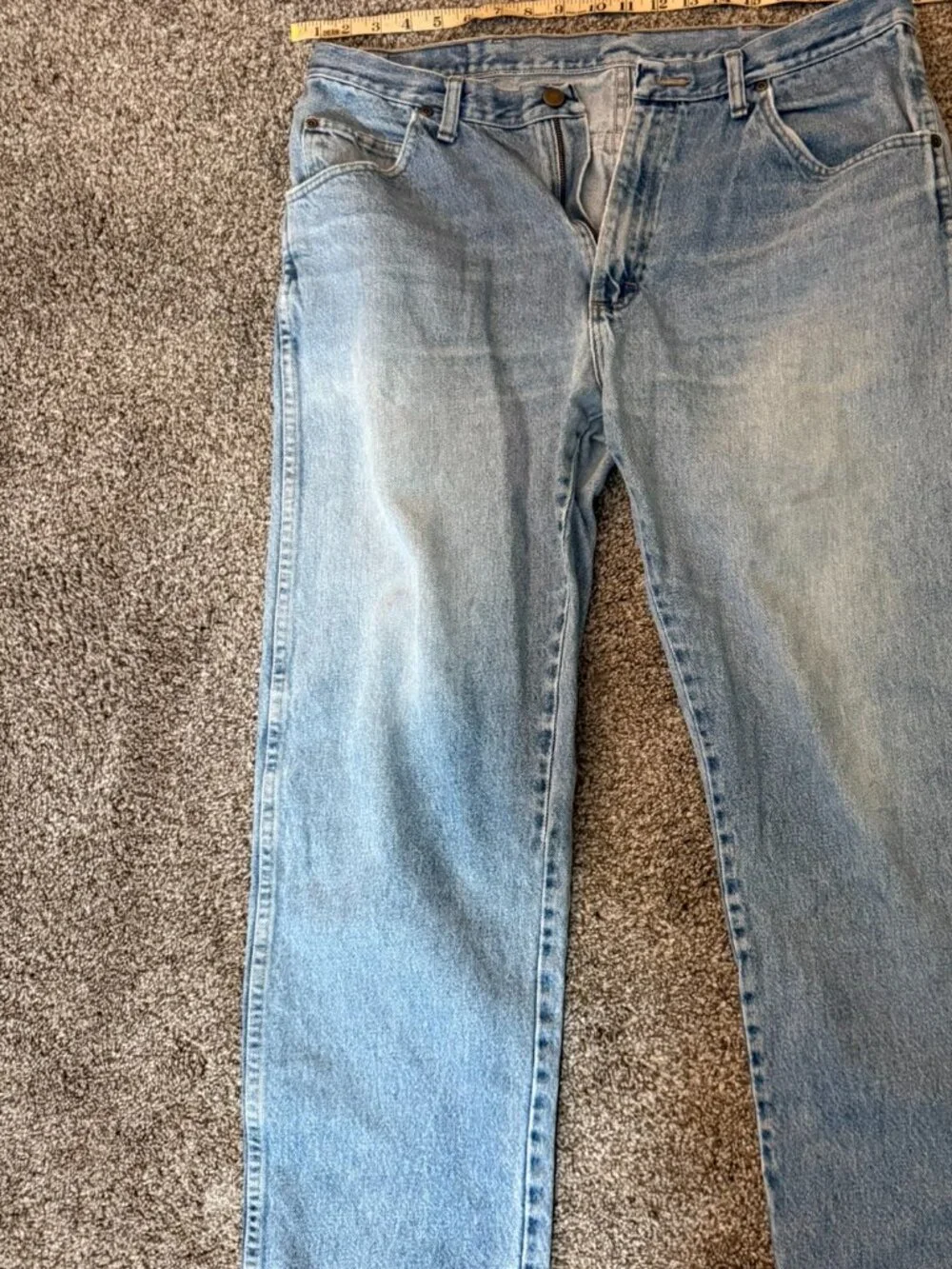 Wrangler Mens Classic Denim Jeans Light Blue 36x30
